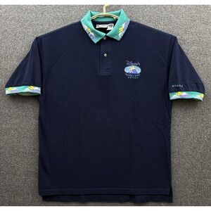 Vintage Disney Polo Shirt Mens Large Blue Old Key West Resort Member Mickey USA